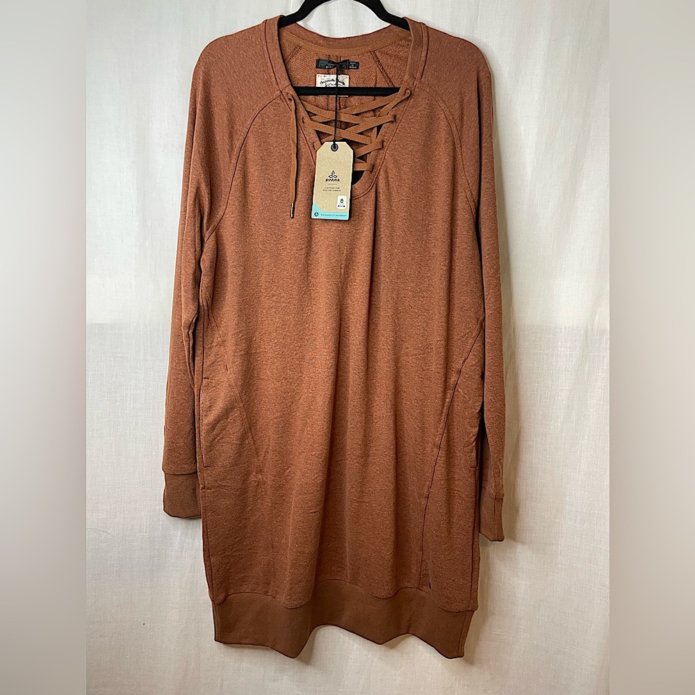 Women's Brown Lace-Up Dress